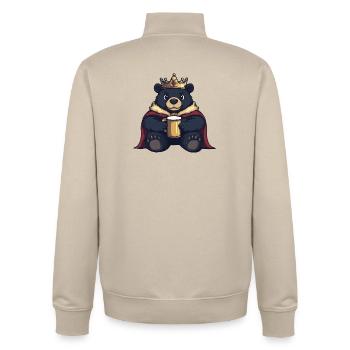 Roi de la Bière Ours - Sweat zippé unisexe en coton bio Stanley/Stella - beige crème - Dos - AI Model Male 185 dark (185cm)