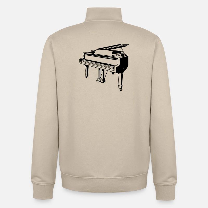 piano à queue piano - Sweat zippé unisexe en coton bio Stanley/Stella - beige crème