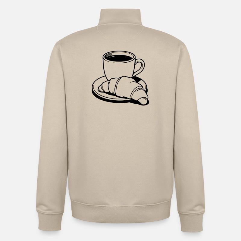 Kaffeecroissant - Unisex Organic Zip Sweatshirt von Stanley/Stella - Cremebeige