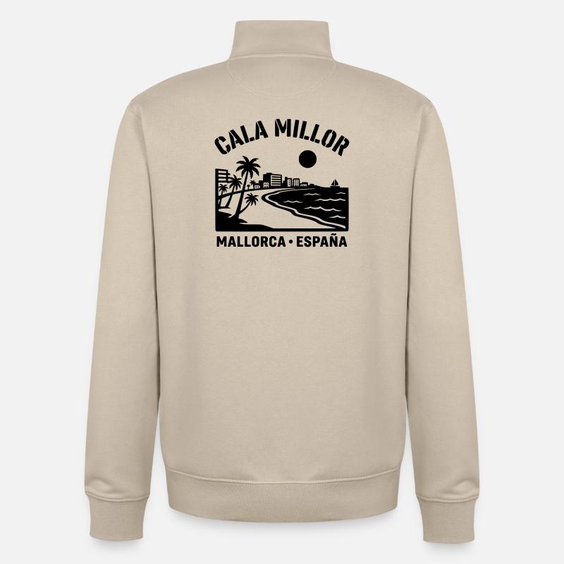 cala millor Mallorca - Unisex Organic Zip Sweatshirt von Stanley/Stella - Cremebeige