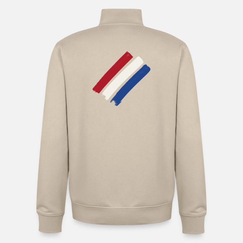 Pays-Bas - Sweat zippé unisexe en coton bio Stanley/Stella - beige crème