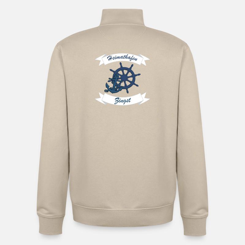 Heimathafen Zingst - Ostsee Darss Geschenk - Unisex Organic Zip Sweatshirt von Stanley/Stella - Cremebeige