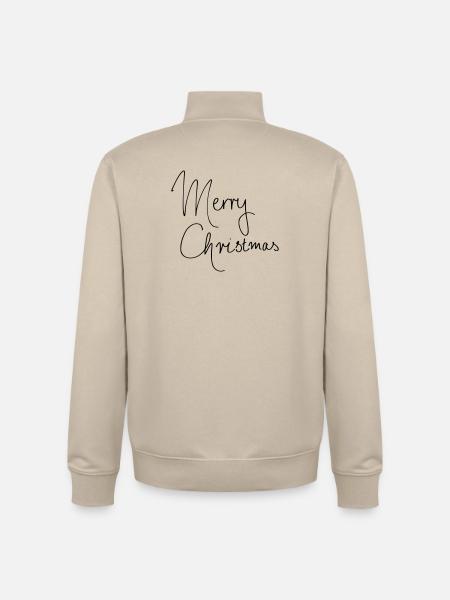 Merry Christmas - Unisex Organic Zip Sweatshirt by Stanley/Stella - desert dust