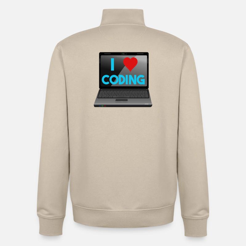 Programmation, programmeurs, informaticiens - Sweat zippé unisexe en coton bio Stanley/Stella - beige crème