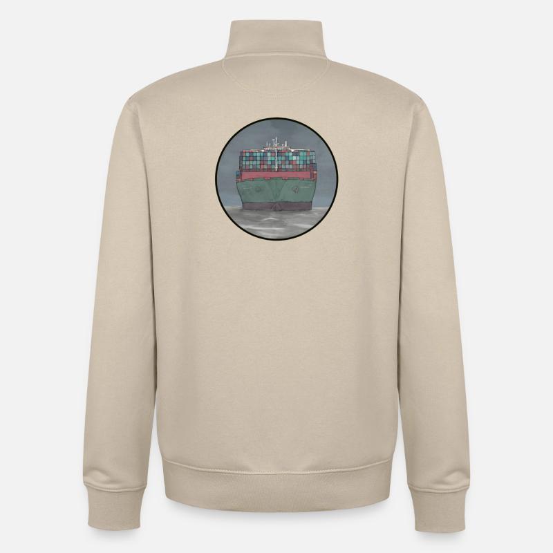 Containerschiff - Unisex Organic Zip Sweatshirt von Stanley/Stella - Cremebeige
