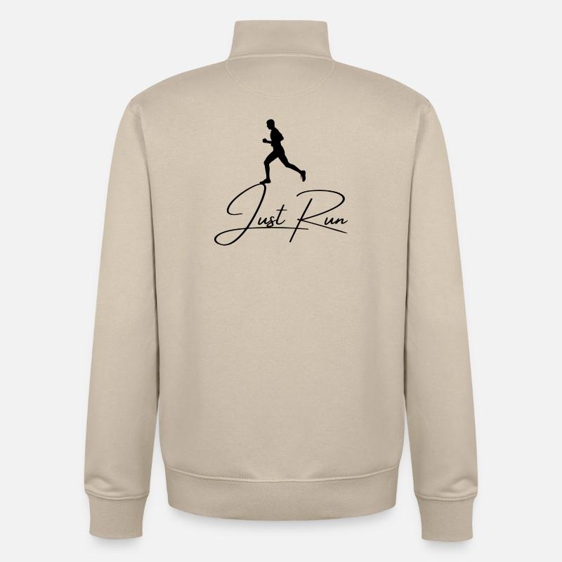 Lauf einfach - Unisex Organic Zip Sweatshirt von Stanley/Stella - Cremebeige