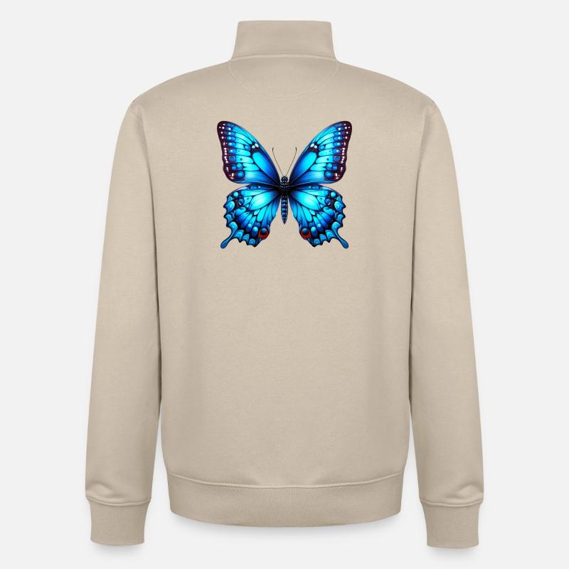 Papillon - Sweat zippé unisexe en coton bio Stanley/Stella - beige crème
