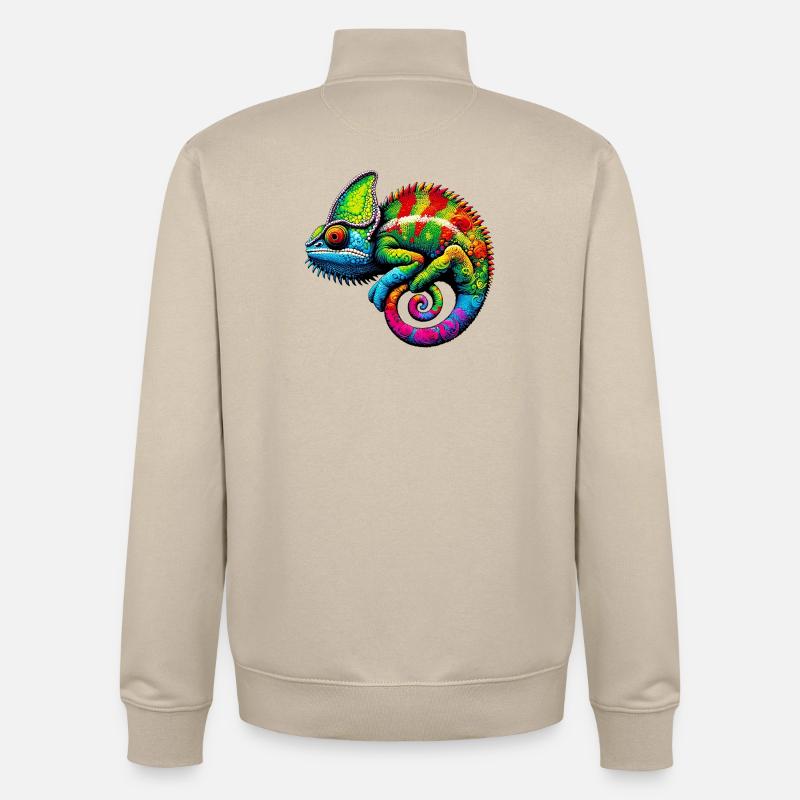 Caméléon - Sweat zippé unisexe en coton bio Stanley/Stella - beige crème