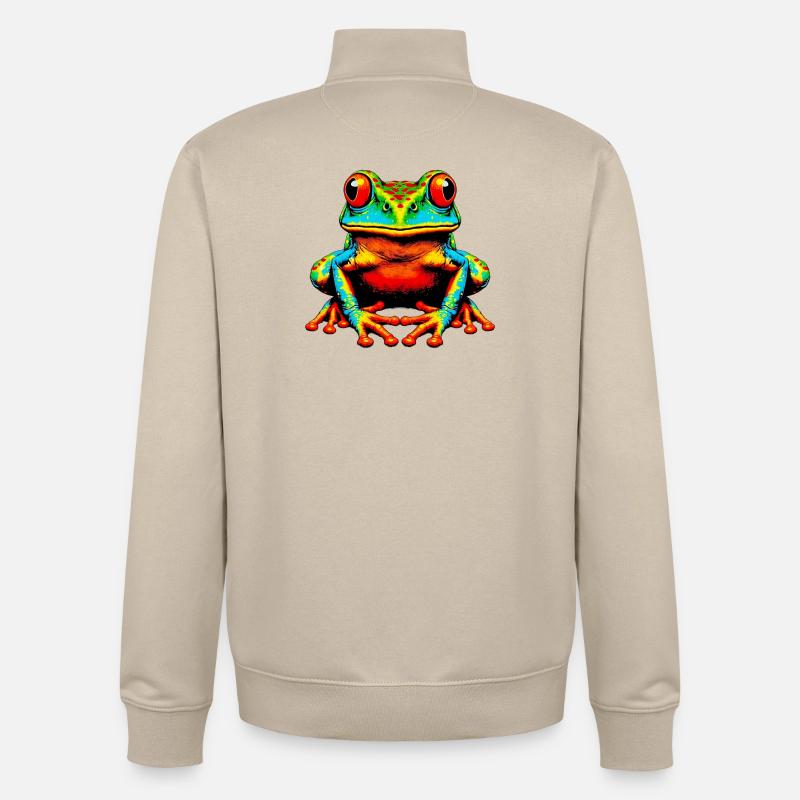 Frosch - Unisex Organic Zip Sweatshirt von Stanley/Stella - Cremebeige