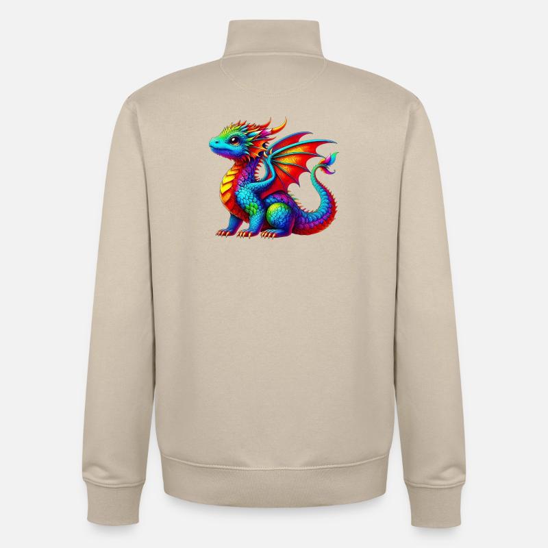 Dragon - Sweat zippé unisexe en coton bio Stanley/Stella - beige crème