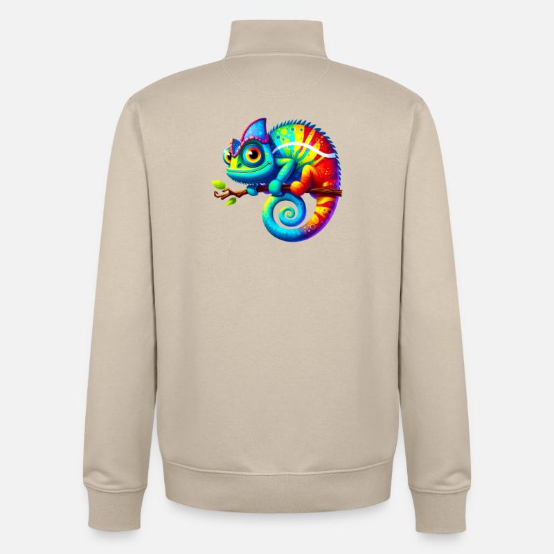 Caméléon - Sweat zippé unisexe en coton bio Stanley/Stella - beige crème