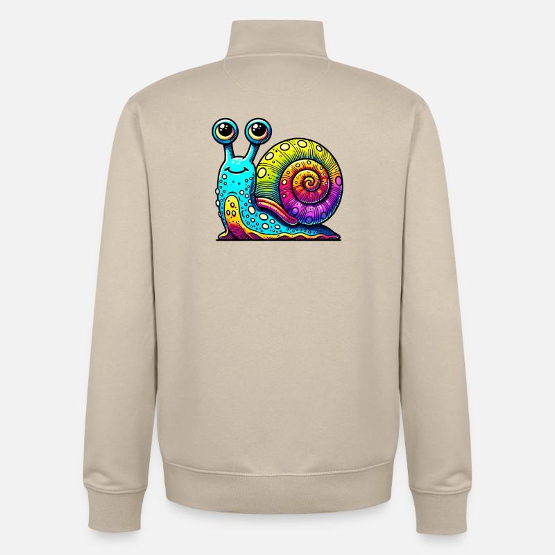 Escargot - Sweat zippé unisexe en coton bio Stanley/Stella - beige crème