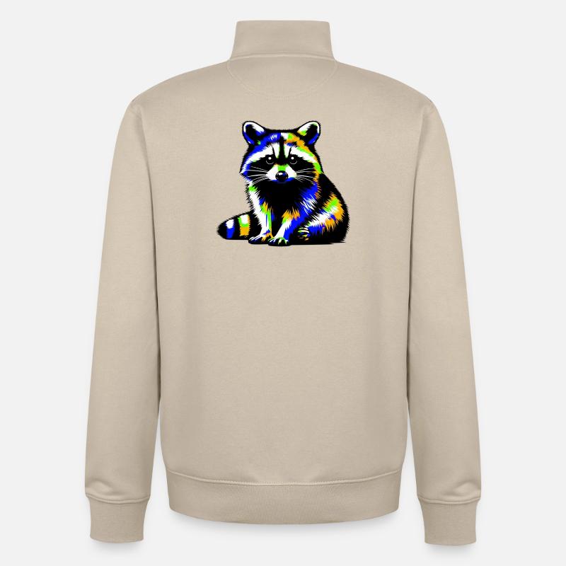 Raton laveur - Sweat zippé unisexe en coton bio Stanley/Stella - beige crème