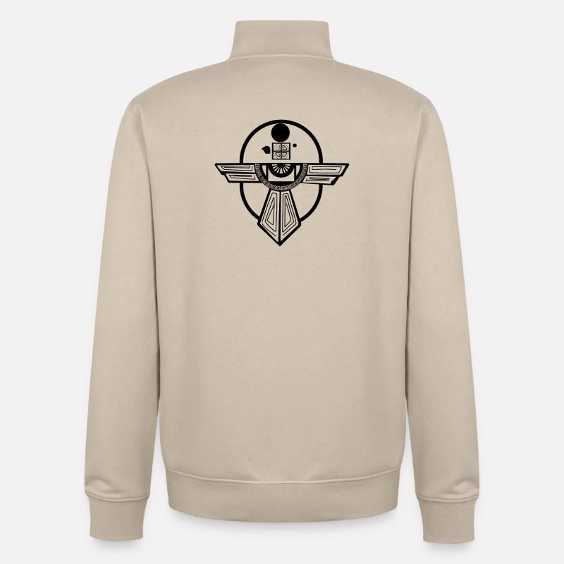 Conception d’un ancien totem de l’oiseau-tonnerre - Sweat zippé unisexe en coton bio Stanley/Stella - beige crème