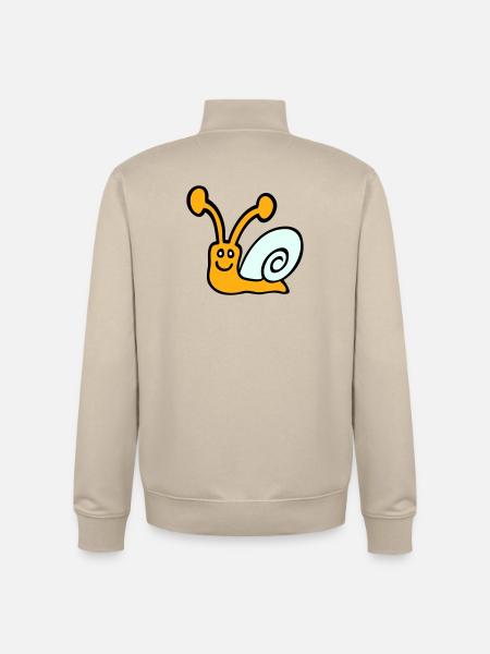 Snail Shell Cute Cute Happy Cool - Unisex Organic Zip Sweatshirt by Stanley/Stella - desert dust