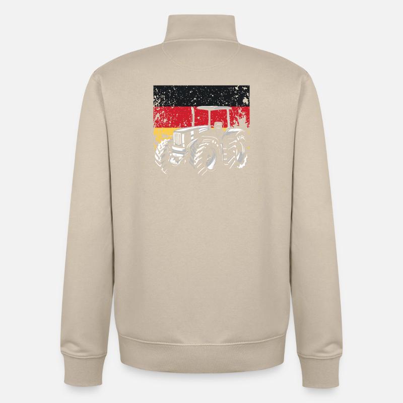 Traktorfahrer Deutschland Traktor Bauernhof - Unisex Organic Zip Sweatshirt von Stanley/Stella - Cremebeige