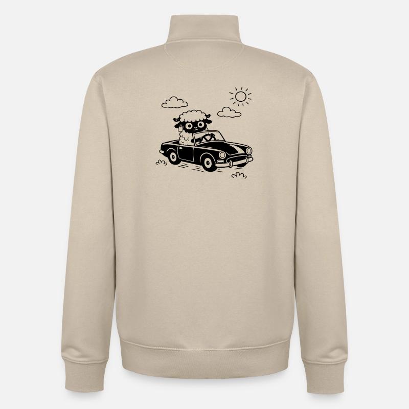Mouton décapotable - Sweat zippé unisexe en coton bio Stanley/Stella - beige crème