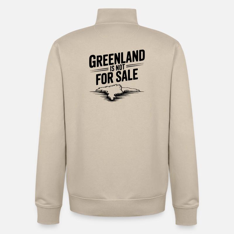 Le Groenland n’est pas à vendre - Sweat zippé unisexe en coton bio Stanley/Stella - beige crème