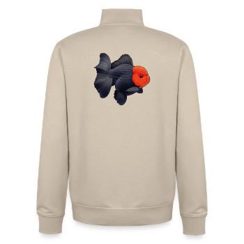 Grade Black Oranda with Red Head HQ Goldfish - Unisex Organic Zip Sweatshirt von Stanley/Stella - Cremebeige - Hinten - AI Model Male 185 dark (185cm)