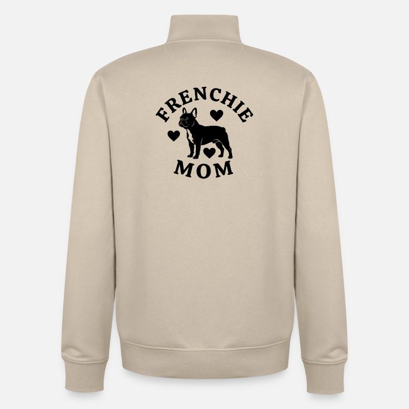 Frenchie_MomFrenchie Mom - Unisex Organic Zip Sweatshirt von Stanley/Stella - Cremebeige