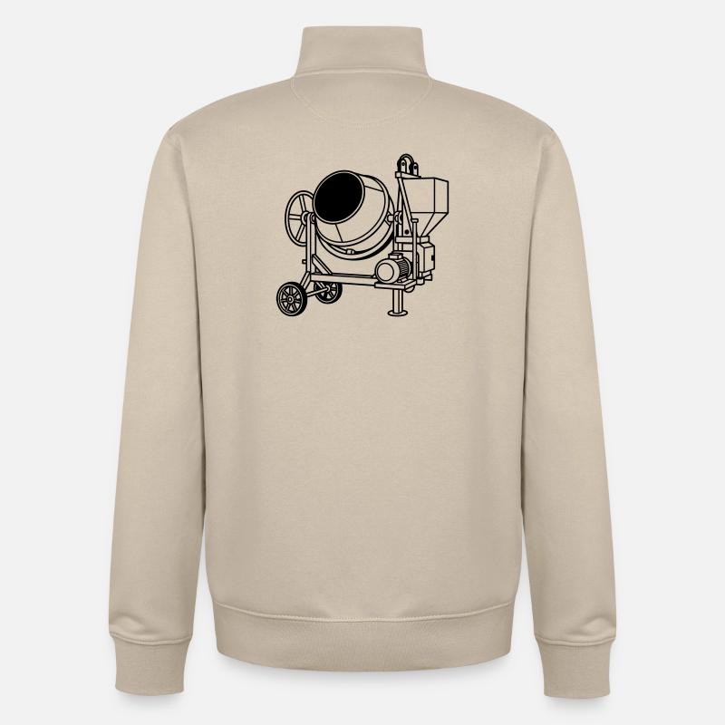Tambour en ciment - Sweat zippé unisexe en coton bio Stanley/Stella - beige crème
