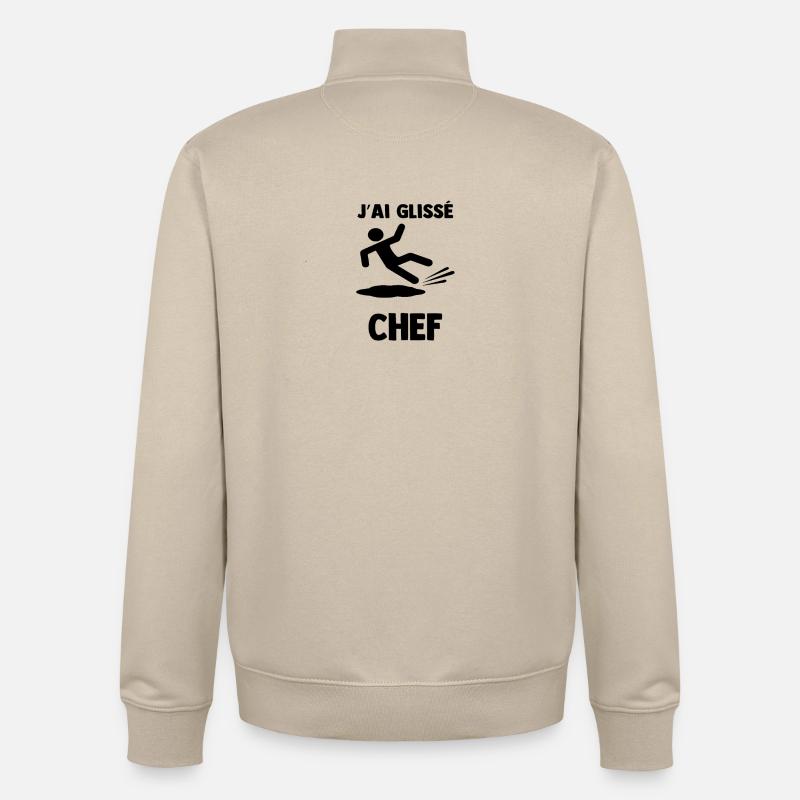 glisse_chef - Sweat zippé unisexe en coton bio Stanley/Stella - beige crème