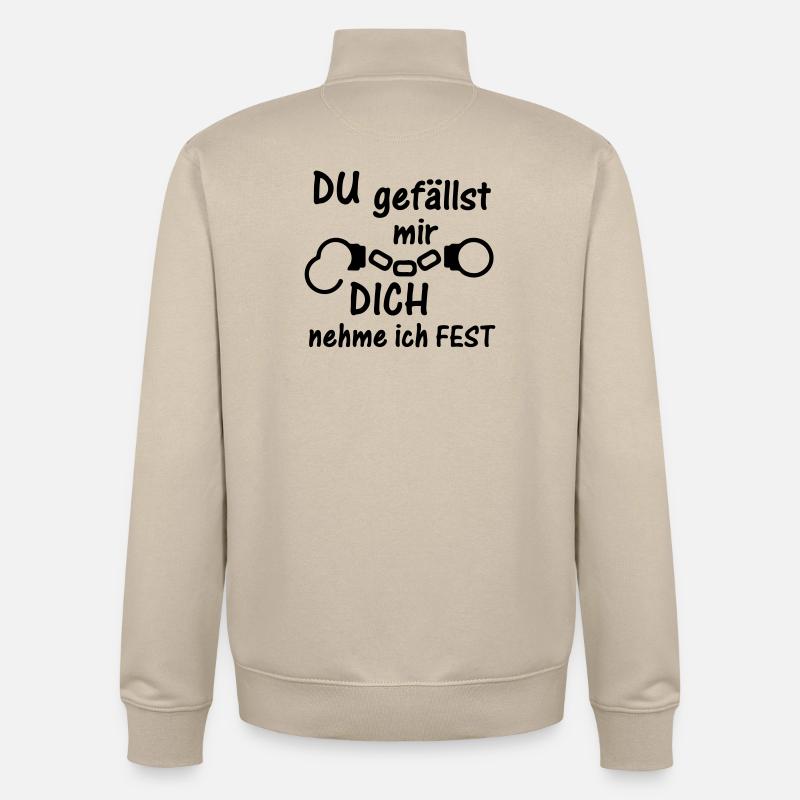 Festnahme Liebe Polizei Handschellen Geschenk - Unisex Organic Zip Sweatshirt von Stanley/Stella - Cremebeige