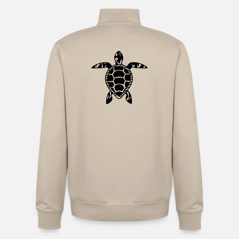 Une tortue de mer - Sweat zippé unisexe en coton bio Stanley/Stella - beige crème