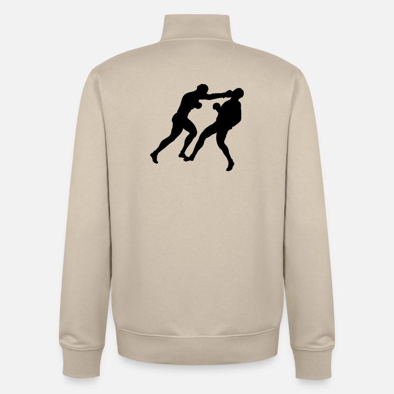 Boxe boxe - Sweat zippé unisexe en coton bio Stanley/Stella - beige crème