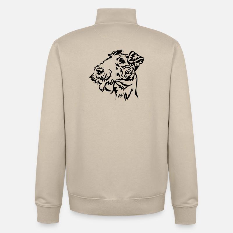 Tête de Fox terrier - Sweat zippé unisexe en coton bio Stanley/Stella - beige crème