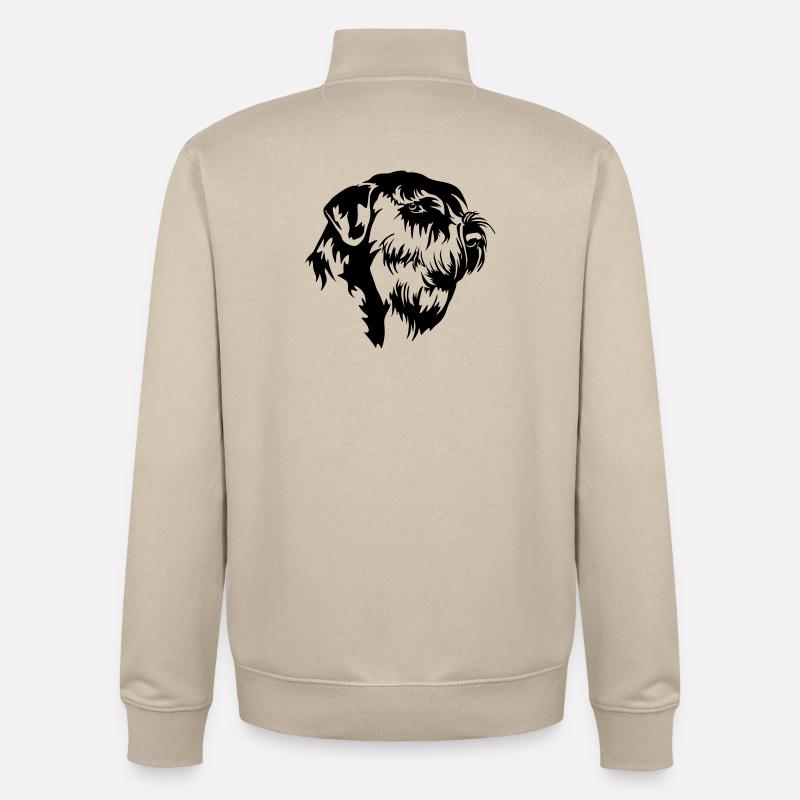 Riesenschnauzer Kopf - Unisex Organic Zip Sweatshirt von Stanley/Stella - Cremebeige