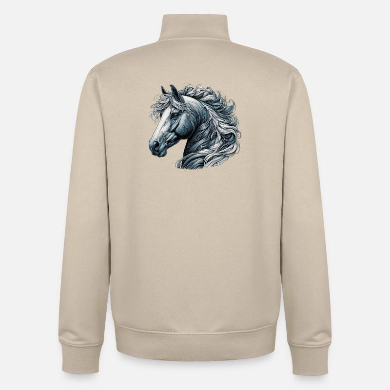 Pferd - Unisex Organic Zip Sweatshirt von Stanley/Stella - Cremebeige