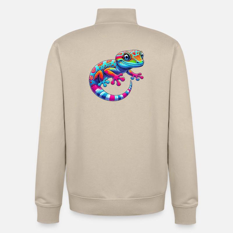 Gecko - Sweat zippé unisexe en coton bio Stanley/Stella - beige crème