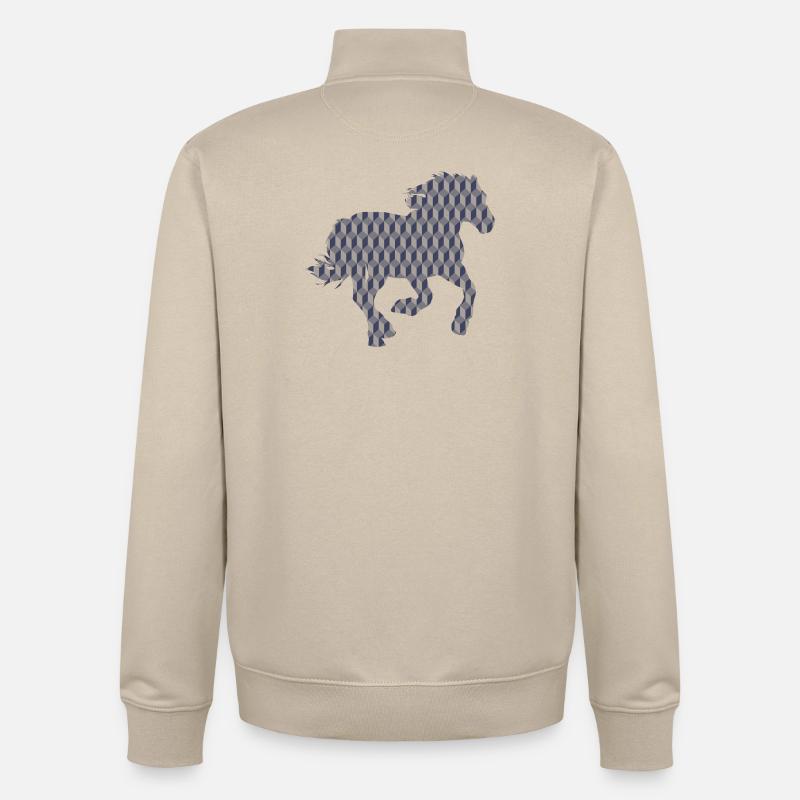 CHEVAL - Sweat zippé unisexe en coton bio Stanley/Stella - beige crème