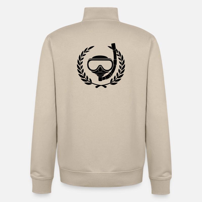 Lunettes de plongée en couronne de laurier - Sweat zippé unisexe en coton bio Stanley/Stella - beige crème
