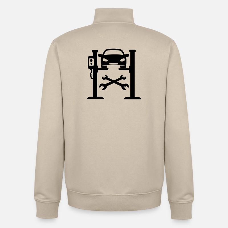 Logo du garage automobile - Sweat zippé unisexe en coton bio Stanley/Stella - beige crème