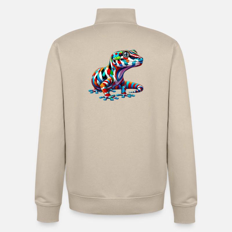 Gecko - Sweat zippé unisexe en coton bio Stanley/Stella - beige crème