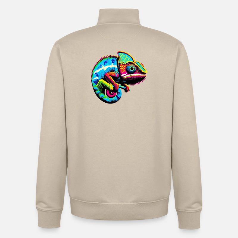 Caméléon - Sweat zippé unisexe en coton bio Stanley/Stella - beige crème