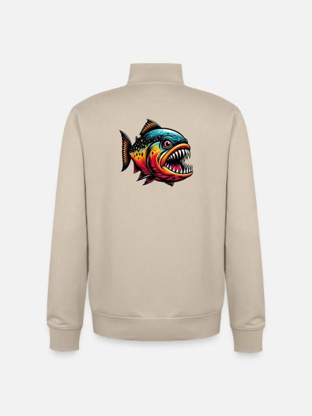 Piranha - Sweat zippé unisexe en coton bio Stanley/Stella - beige crème