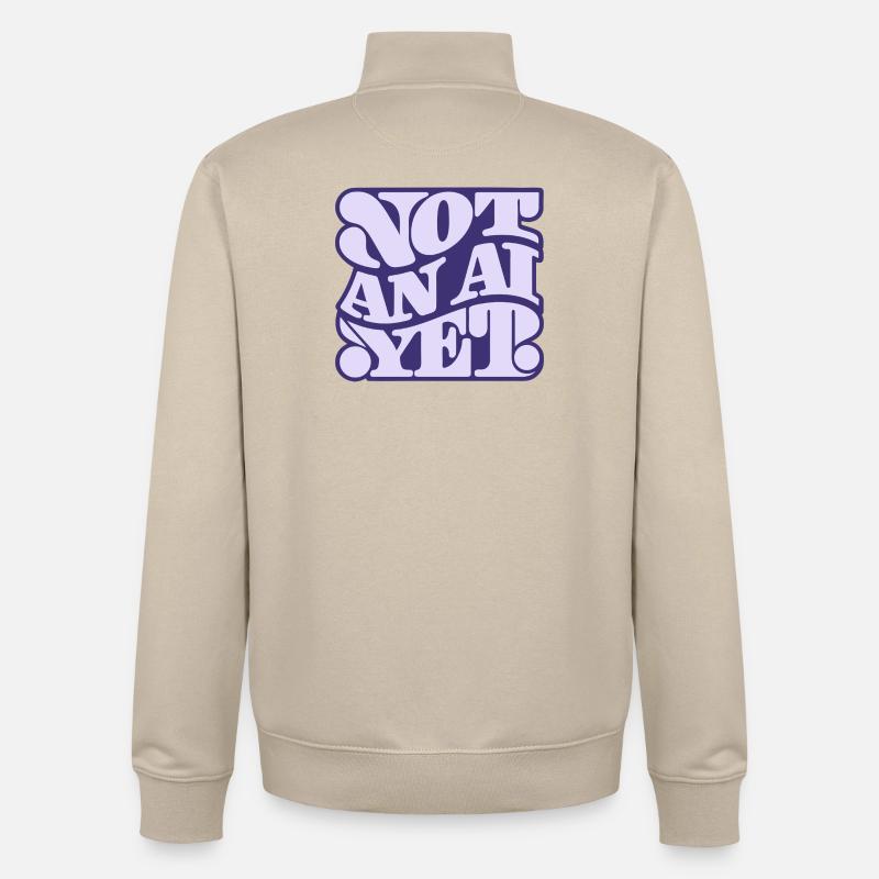 Pas encore une IA - Sweat zippé unisexe en coton bio Stanley/Stella - beige crème