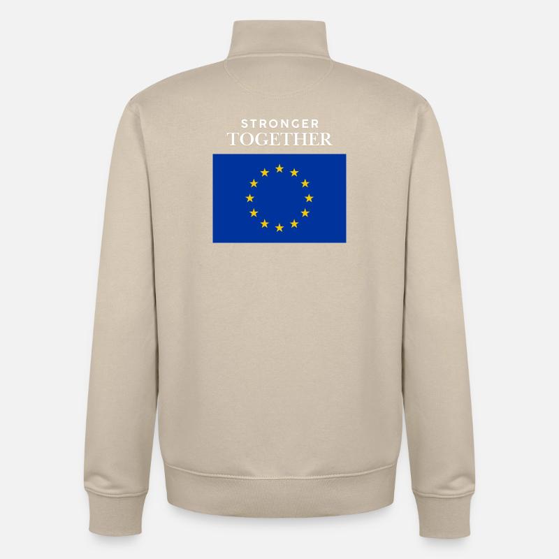Gemeinsam Stark EU Flagge - Unisex Organic Zip Sweatshirt von Stanley/Stella - Cremebeige
