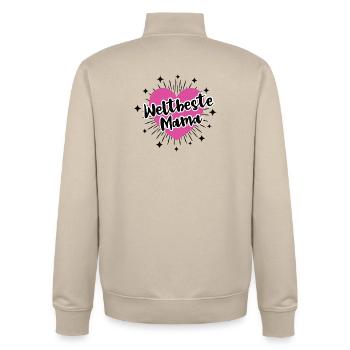 Weltbeste Mama Beste Mutter Danke Mami Mutti Mom - Unisex Organic Zip Sweatshirt von Stanley/Stella - Cremebeige - Hinten - AI Model Male 185 dark (185cm)