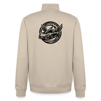 Auto Tuning Tacho - Unisex Organic Zip Sweatshirt von Stanley/Stella - Cremebeige - Hinten - AI Model Male 185 dark (185cm)