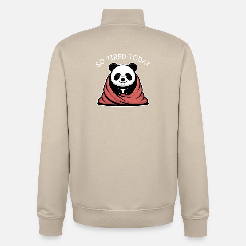 Panda Cuddle Dream Under Blanket - Unisex Organic Zip Sweatshirt by Stanley/Stella - desert dust