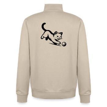 Katze - Unisex Organic Zip Sweatshirt von Stanley/Stella - Cremebeige - Hinten - AI Model Male 185 dark (185cm)