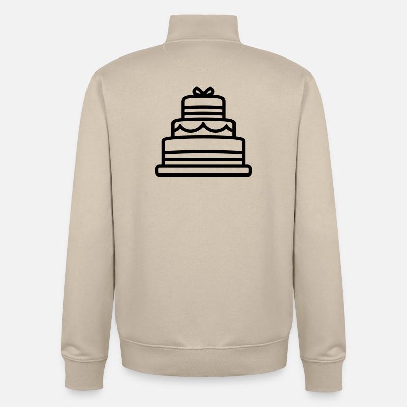 gâteau d'anniversaire  - Sweat zippé unisexe en coton bio Stanley/Stella - beige crème