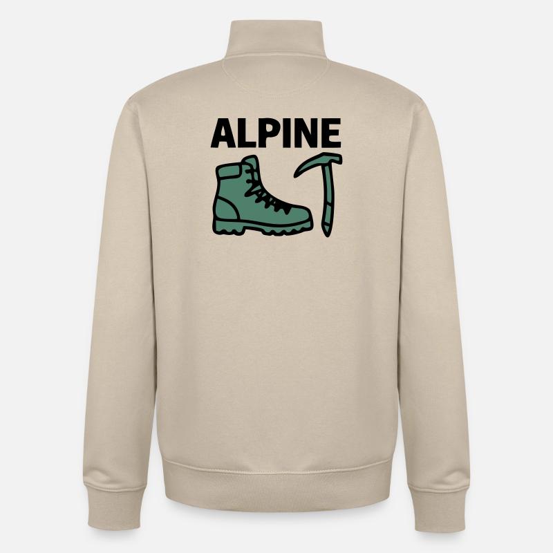 Wanderschuh Eispickel Alpine Bergsteigen Klettern - Unisex Organic Zip Sweatshirt von Stanley/Stella - Cremebeige