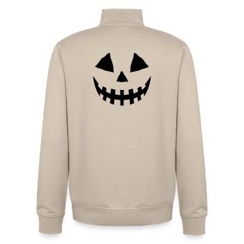 Kürbis schwarz flex - Unisex Organic Zip Sweatshirt von Stanley/Stella - Cremebeige - Hinten - AI Model Male 185 dark (185cm)