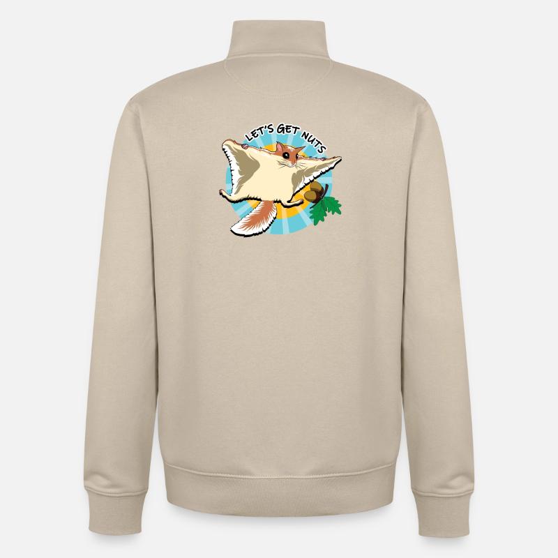 Écureuil volant - Let's Get Nuts - Sweat zippé unisexe en coton bio Stanley/Stella - beige crème