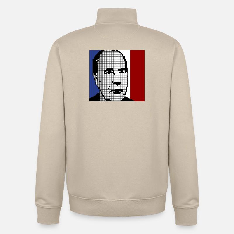 Mitterrand 1981 - Sweat zippé unisexe en coton bio Stanley/Stella - beige crème